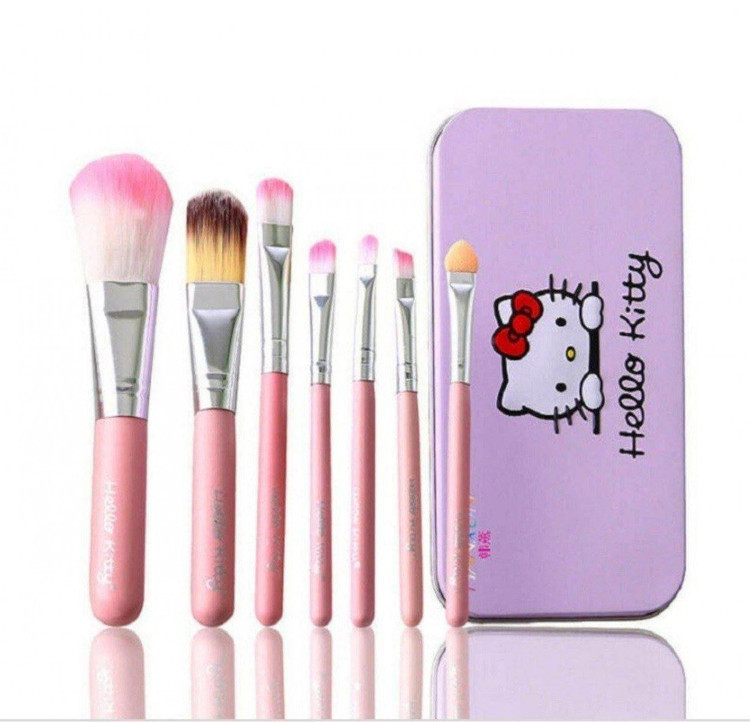 ست براش 7 تیکه هلو کیتی جعبه فلزی