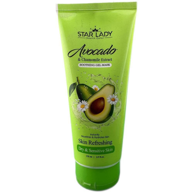ژل ماسک صورت ژلالتیام بخش حاوی روغن آووکادو و عصاره بابونه برند استار لیدی Star lady