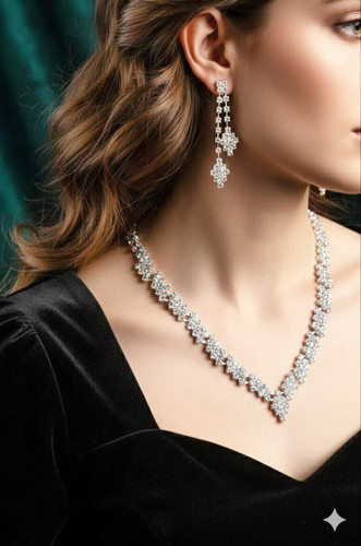 نیم ست جواهری استیل